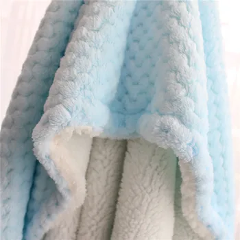 Chlupaté check super měkké zimní tlusté růžové modré kostkované deky zavinout dvojitou vrstvou přijímající deku tepelnou dítě deku