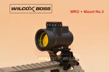 Trijicon MRO Red Dot Holografické hledí Optický Rozsah Taktické vybavení Airsoft s 20mm Působnosti Mount #3 pro Lovecké Pušky (Tan)