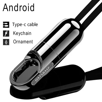 OATSBASF USB Kabel pro oppo najít X plus 6 Huawei Mate 20 pro Kabelové rychlá Nabíječka pro Xiaomi Mi 8 SE Keychain Design USB Kabelu