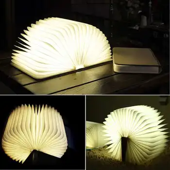 14.5x11x2.5cm Kreativy Barevné Knihy Světlo Přenosné Origami Kniha Lampa Domácí Osvětlení Stolu Interiér Dekor Nástroj S USB Nabíjení
