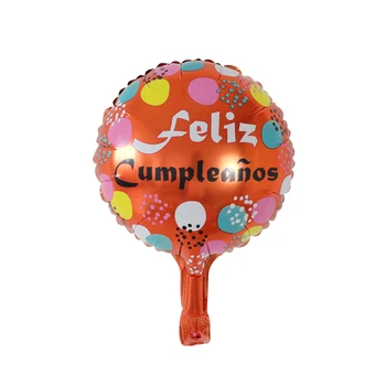 20ks/lot 10palcový Feliz Cumpleanos španělské Happy Birthday Balónky Kulaté Mylar Heliový Balon Happy Birthday Party Vzduchu Globos