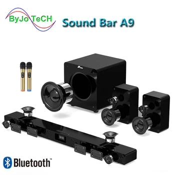 JY AUDIO A9 Bluetooth Soundbar 5.1 Prostorový Zvuk domácího Kina 8 Jednotka Integrovaných Reproduktoru TELEVIZORU Vláken Koaxiální S 8 Palcový Subwoofer