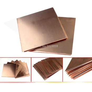 100*100 mm Měděný Plech Z 99,9% Čisté Mědi Cu Kovový Materiál Pro DIY Ruční Materiál
