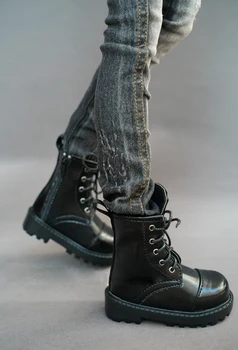 BJD doll boty jsou vhodné pro 1/3 1/4 MSD DD panenka velikost módní osobnosti černé šněrování vojenské boty panenku příslušenství