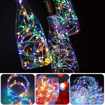 10ks led String Víno Láhev s Korkovou 20 LED Láhev Světla Baterie Korek pro Párty, Svatbu, Vánoce, Halloween Bar Dekor Teplé