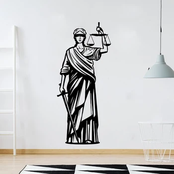 Řecká Bohyně Spravedlnosti Nálepka na Zeď Advokátní Kancelář Zeď Obtisk Lady Spravedlnosti Themis Vinyl, Dekor Home Dekorace Pokoje Plakát Y251