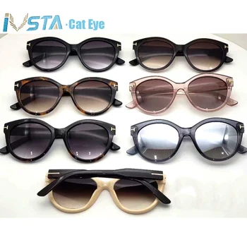 IVSTA TF0611 s Logem Luxusní Značky Návrhář Cat Eye sluneční Brýle, Ženy, Dámy Růžové Festival Kulaté Brýle Vintage Retro