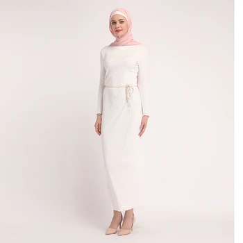 Elegantní Muslimské Abaya Uvnitř Šaty Spodní Sukně Úsek Svetr Dlouhé šaty, Šaty, Tuniky Blízkém Východě Ramadan Islámské Modlitební CS204#