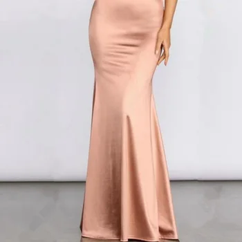 Faldas Mujer Moda Muslimské Vysokým Pasem Bodycon Maxi Tužka Dlouhé Saténové Sukně Jupiter Longue Femme Sukně Dámské Korean Módní Oblečení