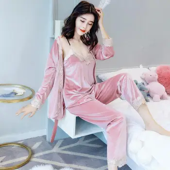 Červenec 'S Song Podzim Zimní Teplé Pyžamo Ženy, Sexy Oblečení Na Spaní Pyžamo Pro Ženy, Bez Rukávů Popruh Noční Prádlo Dlouhé Kalhoty Župan