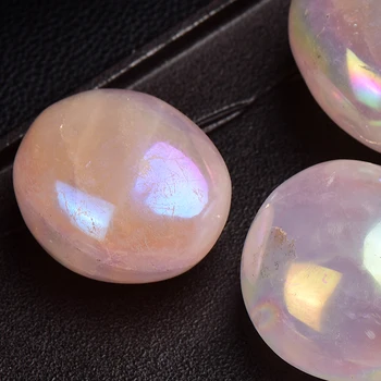 1KS Přírodní růžové rose quartz galvanické původní kámen ve tvaru vejce crystal terapeutický Míč drahokam