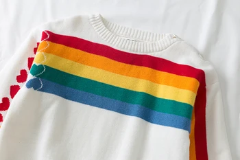 Chlapci Dívky Svetr Batole Dívka Svetr Rainbow Stripe Oblečení 2020 Podzim Děti Svetr Svetr Rainbow Vzor Děti Topy
