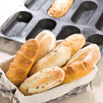 Bluedrop silikonové hot dog chléb formě dítě sendvič plech podlouhlé tvaru formy, plný plech pečící formy 6.5 inch 12 jeskyní