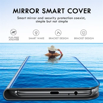 Zrcadlo Smart View Flip Pouzdro Pro Huawei P Smart OBR-L21 OBR-LX1 OBR LX2 LX3 Psmart Plné Tělo Kryt Pro Huawei P Smart Plus Capa