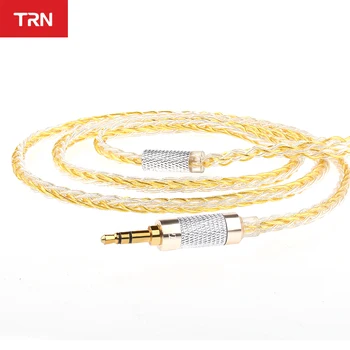 TRN 8 Jádro Stříbrný Pozlacený Kabel hi-fi Sluchátka MMCX/2póly Konektor Použijte Pro TRN v90 V10/V20/V60 V30 V80 IM1 IM2 X6
