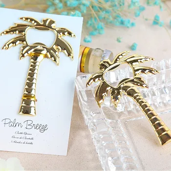 100 ks Zlaté Golden Palm Breeze Chrome Palm Tree Láhev Otvírák na konzervy, Otvírače svatbu, Party, Baby sprcha laskavost, dar Laskavosti