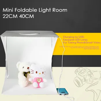 Nejlepší Cena 22CM 40CM Mini světlý Pokoj Přenosný Skládací Led Studio Light Box Pro Fotografování Živé Video Fotografie Rekvizity