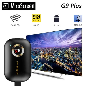 4K TV Stick G9 Plus 2.4 G/5G Miracast Wireless DLNA, AirPlay HDMI-kompatibilní Mirascreen Zobrazení Zrcadlem Přijímač TV Dongle