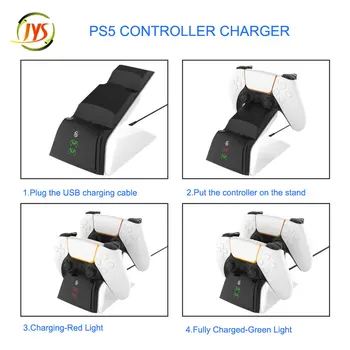 Pro PS5 Duální Nabíjecí Základna Pro Playstation 5 Bezdrátový Ovladač Dual Nabíjení PS5 Herní Ovladač Nabíječka S LED Světlem