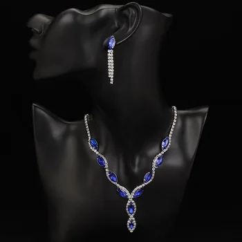 TREAZY Elegantní Svatební Šperky Sady pro Ženy Perly Crystal Náhrdelník Náušnice Svatební Šperky Sady Ples Svatební Doplňky