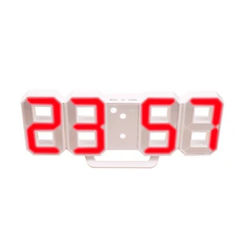 3D Zrcadlo Nástěnné Hodiny, Hodinky Povrchu Domácí Kuchyně Časovač Automatické Dar Času Připomenout, Budík Multi-Funkční LED 3D Řádku
