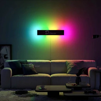 Moderní RGB LED Nástěnné svítidlo pro Obývací Pokoj,Ložnice Noční Barevné Dekor Nástěnné světla, Jídelna Vnitřní Osvětlení Stmívatelné Světla