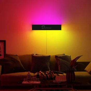 Moderní RGB LED Nástěnné svítidlo pro Obývací Pokoj,Ložnice Noční Barevné Dekor Nástěnné světla, Jídelna Vnitřní Osvětlení Stmívatelné Světla