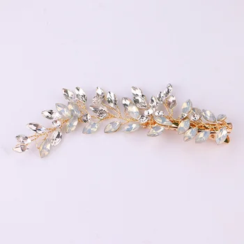 1 Pár Ručně vyráběné Bling Crystal List Sponky do vlasů Boční Klipy Čelenky Čelenky pro Ženy Nevěsta Noiva Svatební Vlasy Šperky FORSEVEN