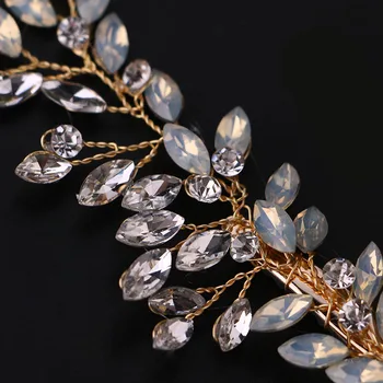 1 Pár Ručně vyráběné Bling Crystal List Sponky do vlasů Boční Klipy Čelenky Čelenky pro Ženy Nevěsta Noiva Svatební Vlasy Šperky FORSEVEN