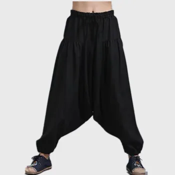 2020 Letní volné, ležérní hip hop streetwear taneční kalhoty,plus velikost širokou nohu Harem Kalhoty plus velikost M-5XL Autunm Cross-Kalhoty
