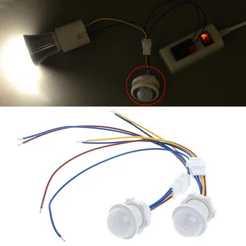 1ks 25mm PIR Infračervený Pohybový Senzor Vypínač Bílý Detektor IR Spínač Regulátor Pro Verandě Domácí Osvětlení LED Lampa