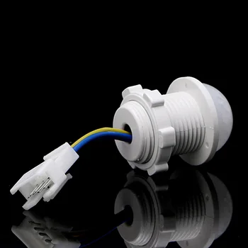 1ks 25mm PIR Infračervený Pohybový Senzor Vypínač Bílý Detektor IR Spínač Regulátor Pro Verandě Domácí Osvětlení LED Lampa