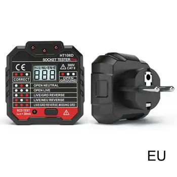 Rychlá Loď Digitální Displej Zásuvky Tester Zásuvky Elektroinstalace Detekce zásuvka Jistič Finder RCD Test Socket Detektor EU/UK