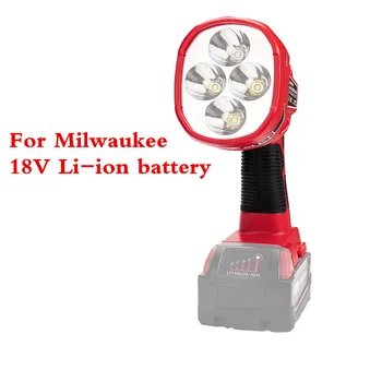 Nejnovější Přenosný Reflektor LED Výstražné Světlo, Noční Lampa Svítilna Pochodeň ruční svítilna pro Milwaukee 18V M18 Li-ion Baterie