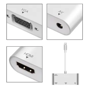 HDTV OTG Kabel Pro iPhone Lightning Na HDMI, VGA, 3.5 mm Audio Jack Video Adaptér Pro iPhone Rozšiřuje HUB Pro iPhone/iPad Air/Mini