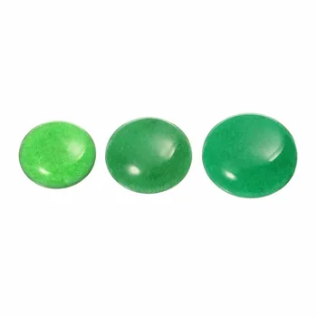 LOULEUR 20ks/Lot 10/12/14/16/18/20mm Přírody Kulaté Korálky FlatBack Cabochon Green Jade Korálky Vhodné pro DIY Výrobu Šperků