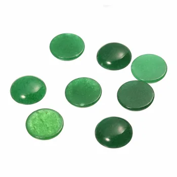 LOULEUR 20ks/Lot 10/12/14/16/18/20mm Přírody Kulaté Korálky FlatBack Cabochon Green Jade Korálky Vhodné pro DIY Výrobu Šperků