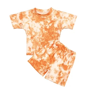Dětské Oblečení Tie-Dye T-shirt, Šortky Dva Dílná Sada 2020 Nové Módní Zoufalý Osobní Oblek Dívky Ropa De Bebes Vynosit