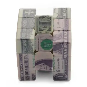 Dolarů Magic Cube 3*3*3 Smyslové Hračky Rychlost Cube Puzzle Cube UV Tisk Dolar Vzor Kostky Děti Cube Hračky, Vzdělávací Hračky