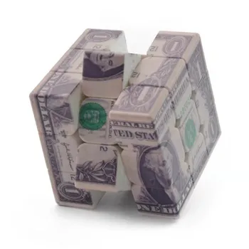 Dolarů Magic Cube 3*3*3 Smyslové Hračky Rychlost Cube Puzzle Cube UV Tisk Dolar Vzor Kostky Děti Cube Hračky, Vzdělávací Hračky