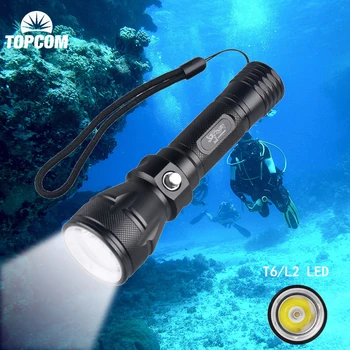 TOPCOM Profesionální IP68 Potápění Svítilna 10W XML-T6 LED Potápění Světlo pod Vodou 50 m Ruční Pochodeň Linterna Pro Rybaření