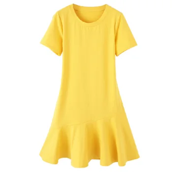 2020 Nové letní populární ležérní rybí ocas šaty T-shirt šaty pro dívky