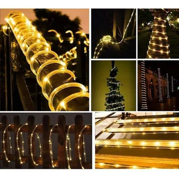 5/10M 50/100 Venkovní LED Trubice Lano Pás String Světla RGB Lampa Vánoční Výzdobu Domova Vánoční Osvětlení-8 Režim Vodotěsné Věnec