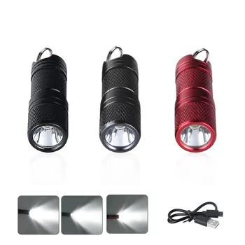 300 Lumen Mini LED Svítilna USB Nabíjecí 10180 Baterie XPE-R5 Čip 42 mm Vodotěsné Přenosné Keychain Torch