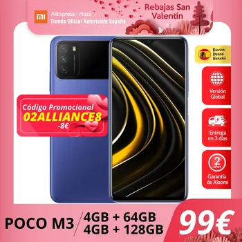 POCO M3 (64 GB/128 gb ROM con 4GB RAM, Qualcomm® Snapdragon™ 662, Android, Nuevo) [Teléfono Móvil Versión Globální para España]