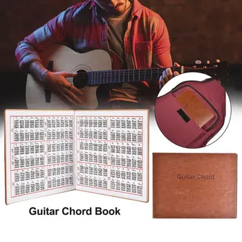 Horké Prodávat Guitar Chord Book PU Kůže 6 String Tablature Música Prst Cvičení List