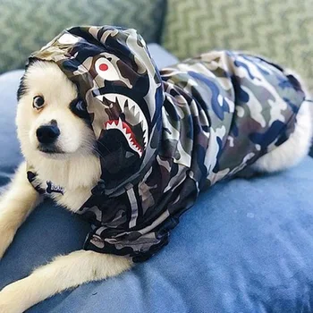 Cool Pet Pes Oblečení Značky Tide Maskovací Pláštěnka pro Štěně Velké Psy Camo Windbreaker Sport Pupreme Tričko Pet, Pes, Kočka s Kapucí