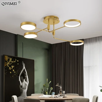 Černé Zlaté Moderní LED Lustr Světlo Pro Obývací Pokoj Ložnice Vnitřní Osvětlení Lampy, bytové Dekorace, Svítidla AC85-260V