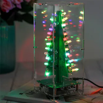 DIY RGB Flash LED Obvod Kit DIY Barevné 3D Vánoční Stromky Kit MP3 Music Box s Shell Vánoční Dárek Elektronické Zábavy Apartmá