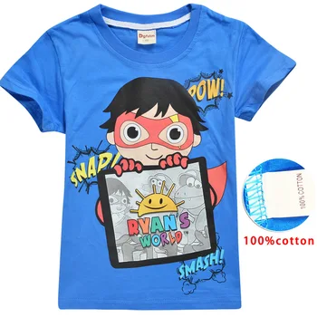 2020 Dítě Chlapci Léto Ryan Hračky Recenze Sportovní Oblek bavlněné tričko pro děti, dívky, Pohledný student oblečení Nastavit Masku